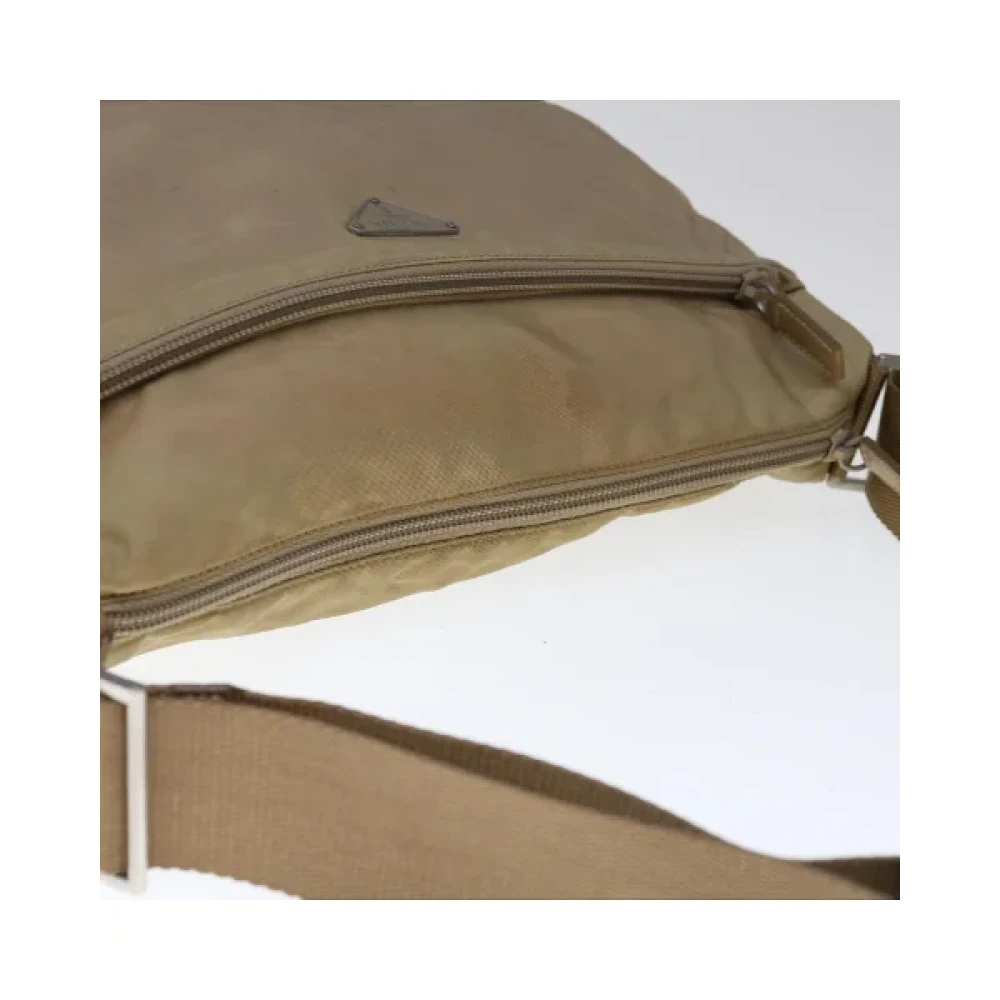 Prada Vintage Pre-owned Nylon prada-bags Beige Dames
