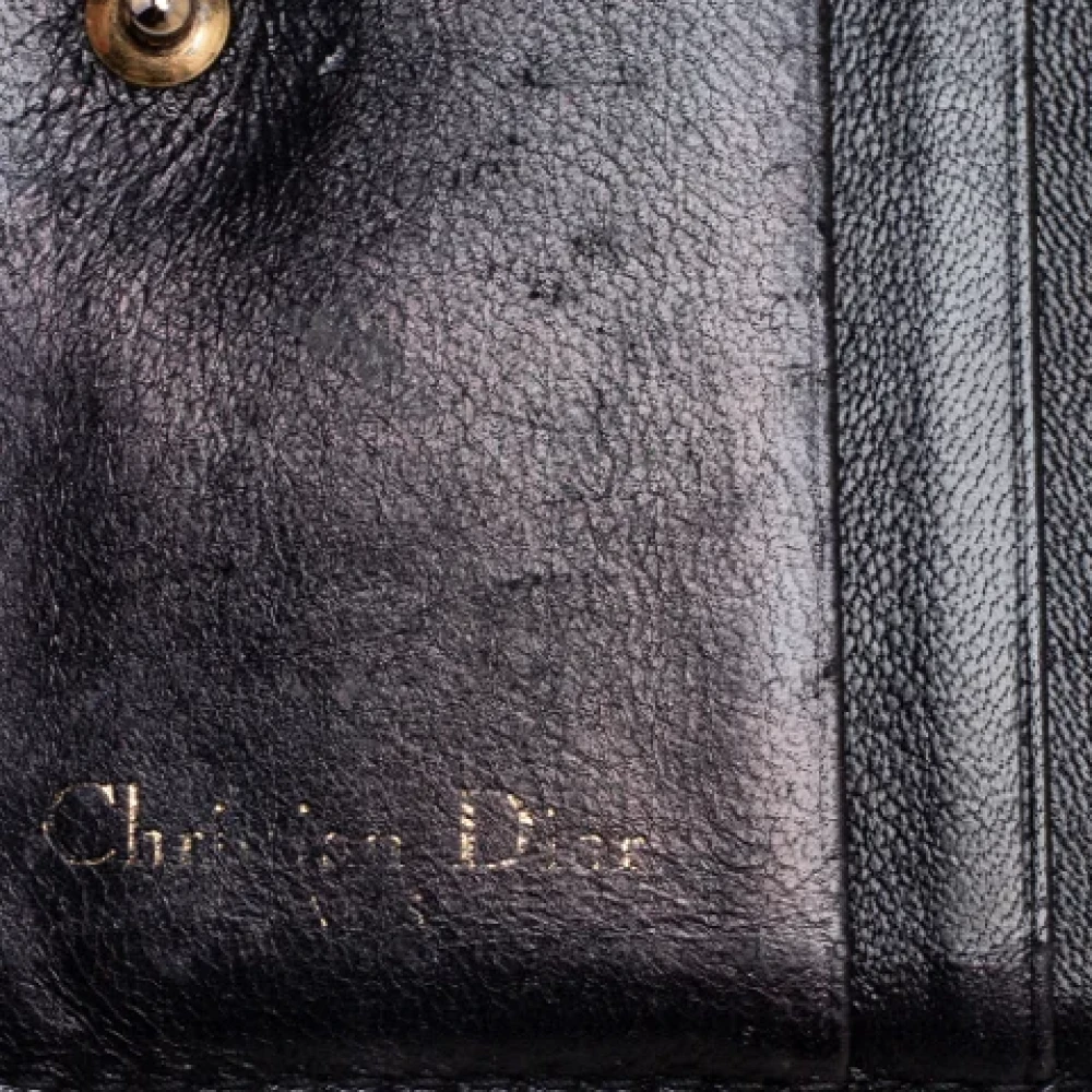 Dior Vintage Pre-owned Leather wallets Black Dames