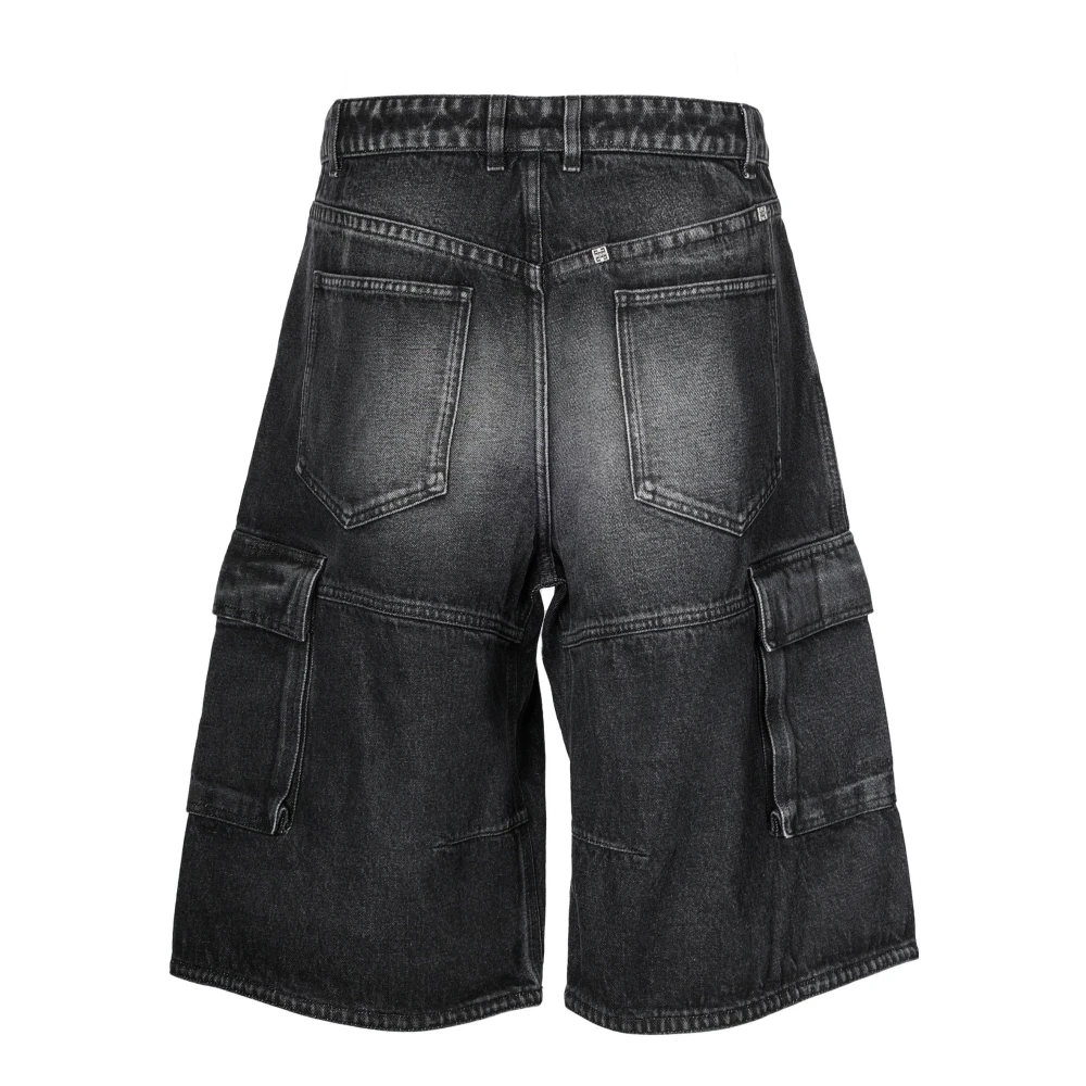 Givenchy Oversized Bermuda Jeans met Zijzakken Black Heren