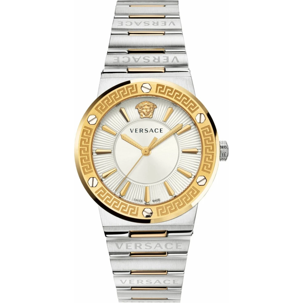 Versace Gray Watches, Female, One Size, Greca Logo Watch