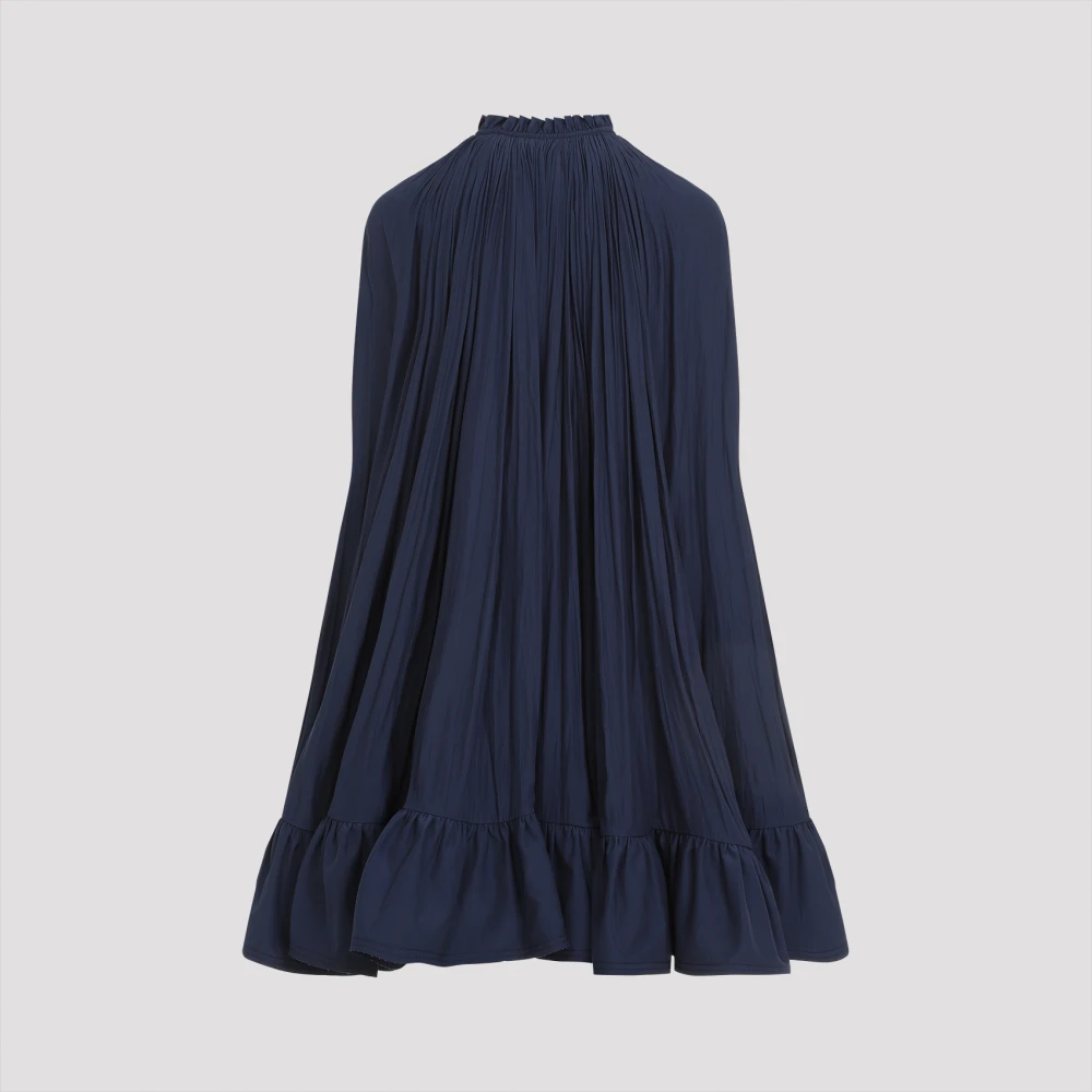 Lanvin Blauwe Ruche Mini Jurk Blue Dames