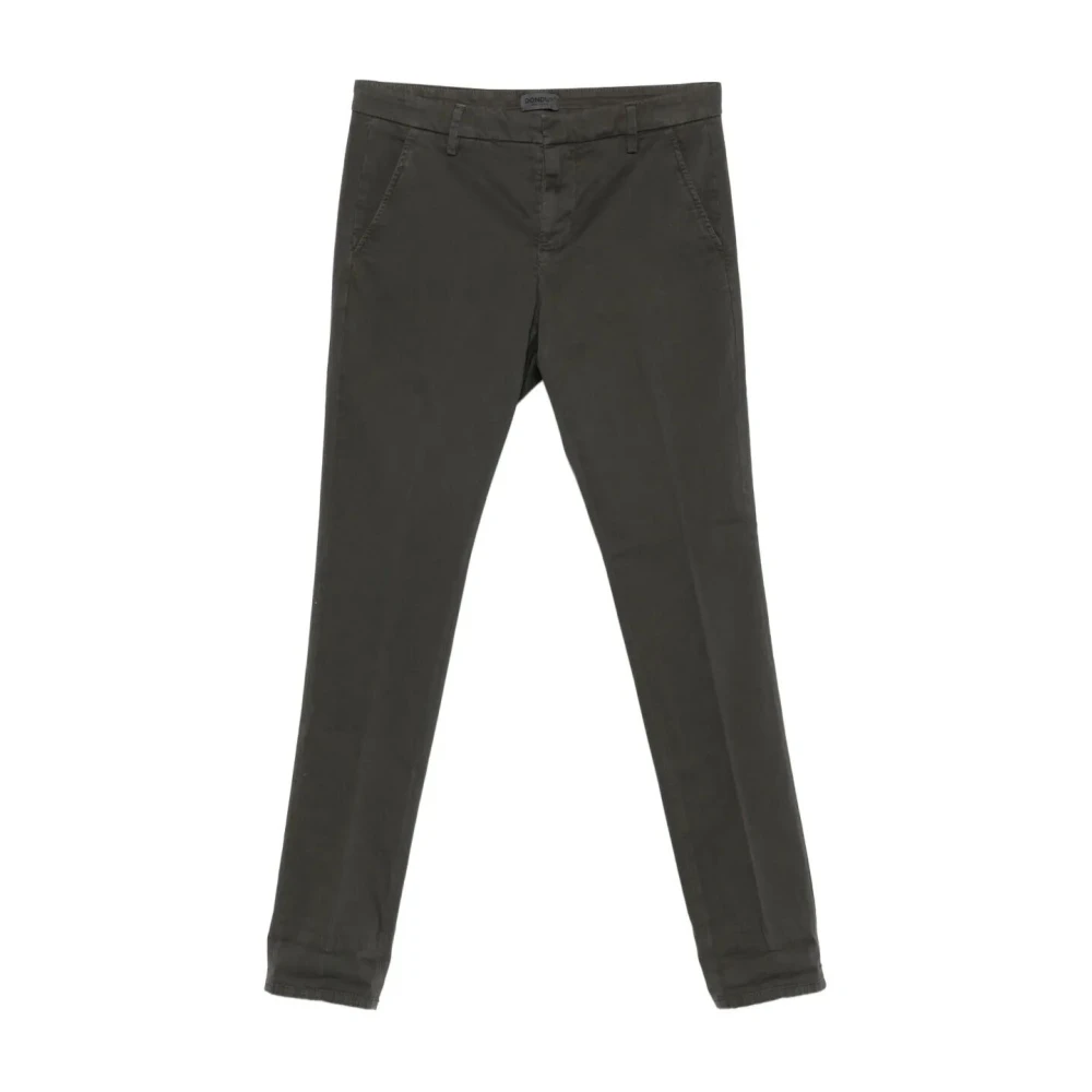 Dondup Mannelijk Groente Broeken Heren, Groen, W33, Katoen, Slim Chino Broek Met Achterzakken