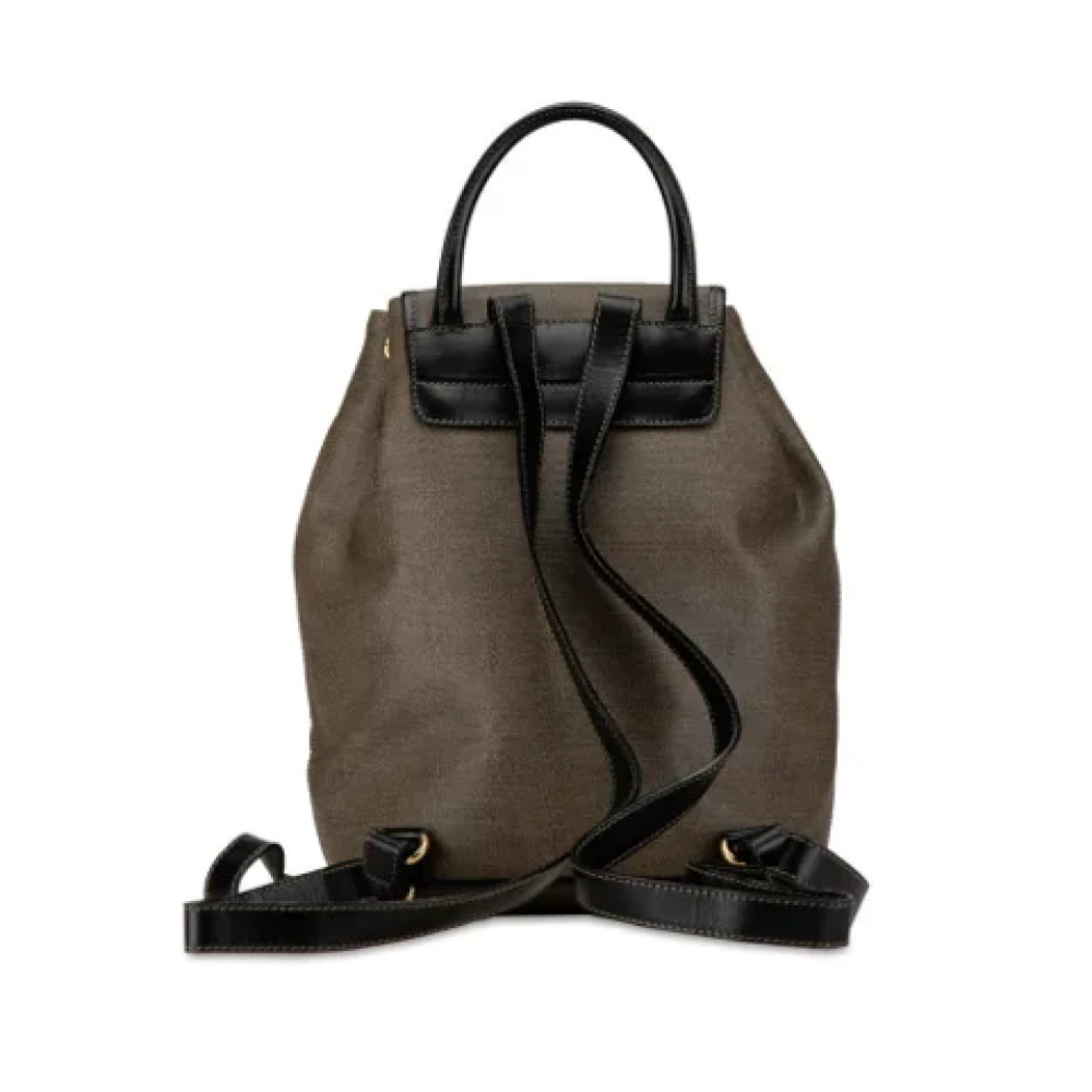Fendi Vintage Pre-owned Canvas backpacks Gray Dames