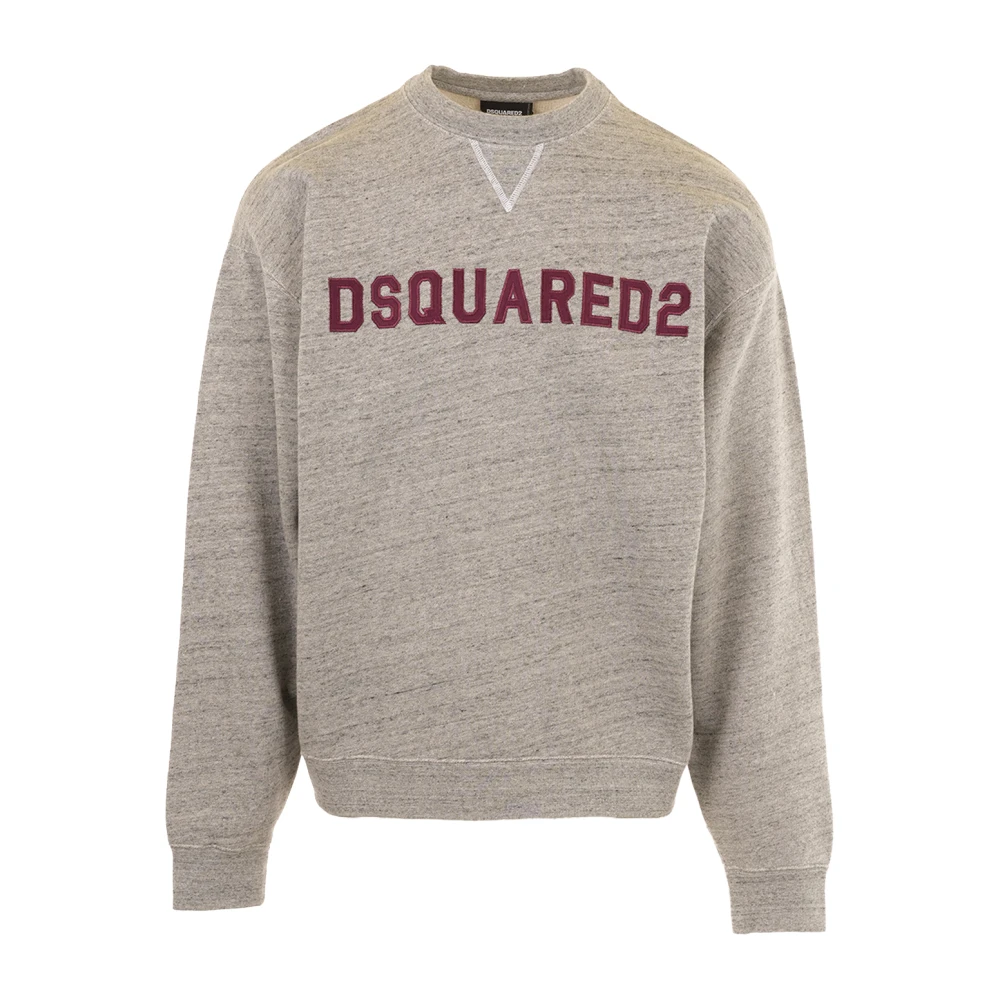 Dsquared2 Men's Gray Sweatshirts, M, Short & Wide Fit Crewneck