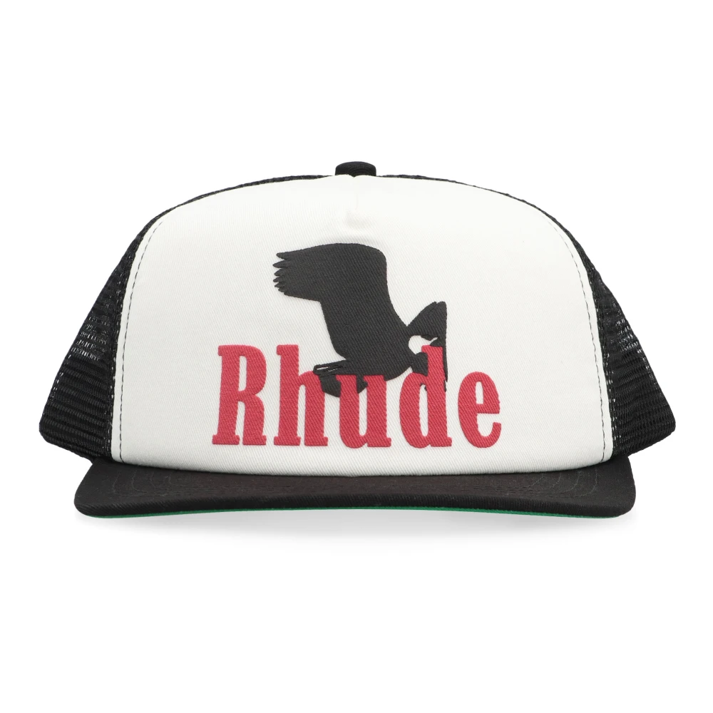 Rhude Baseballpet met Platte Klep en Mesh Achterkant Black Heren