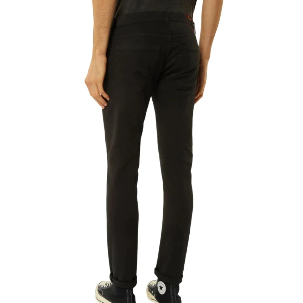 Dondup Zwarte Skinny Fit Jeans met 4 Knopen Black Heren