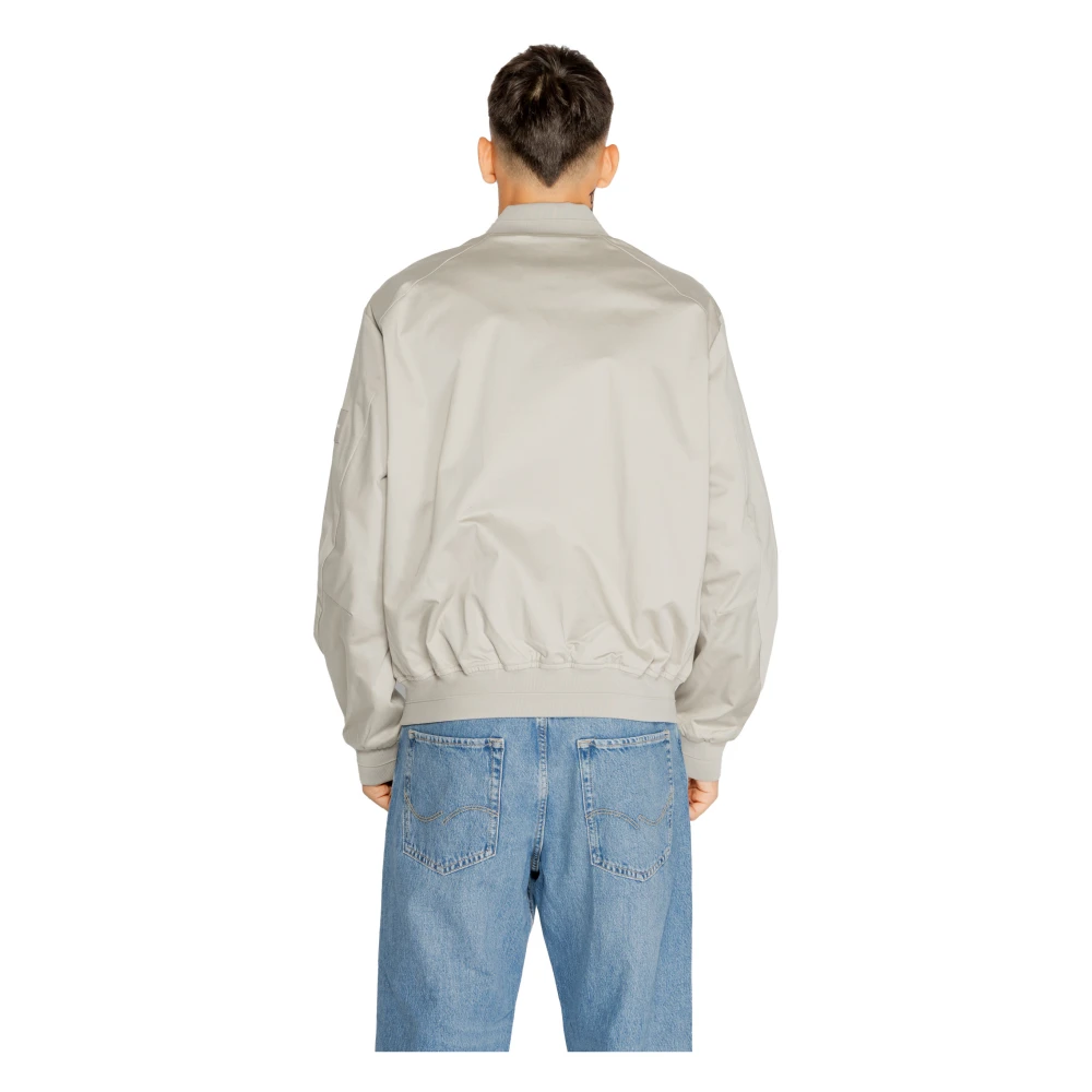 Calvin Klein Grijze Zip-Up Jas Mannen Herfst Winter Gray Heren