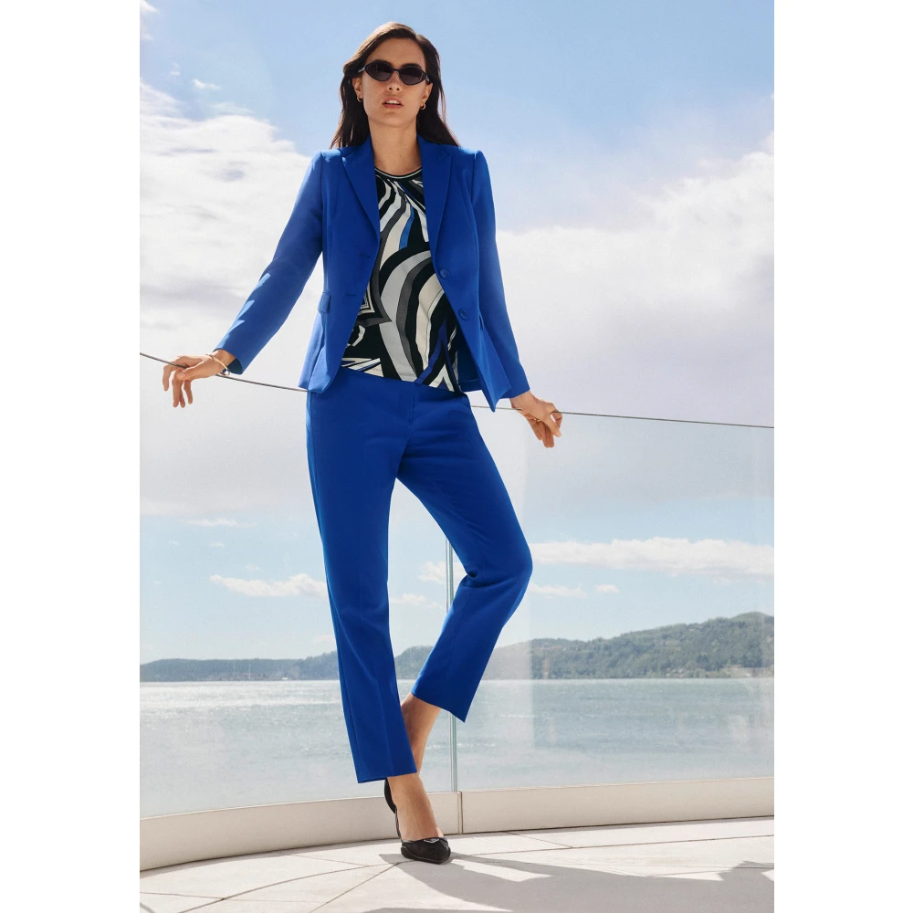 Betty Barclay Klassieke zakelijke broek met vouw Blue Dames