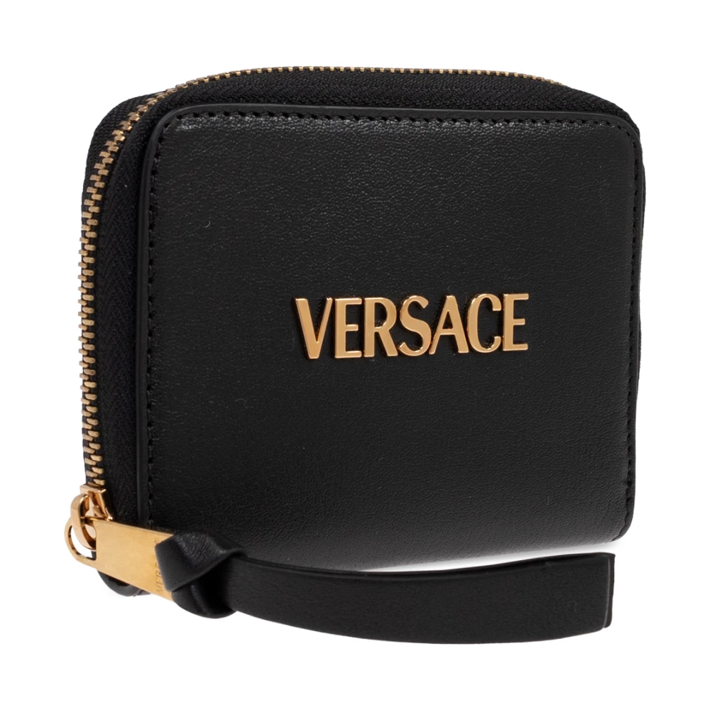 Versace Leren portemonnee Black Dames