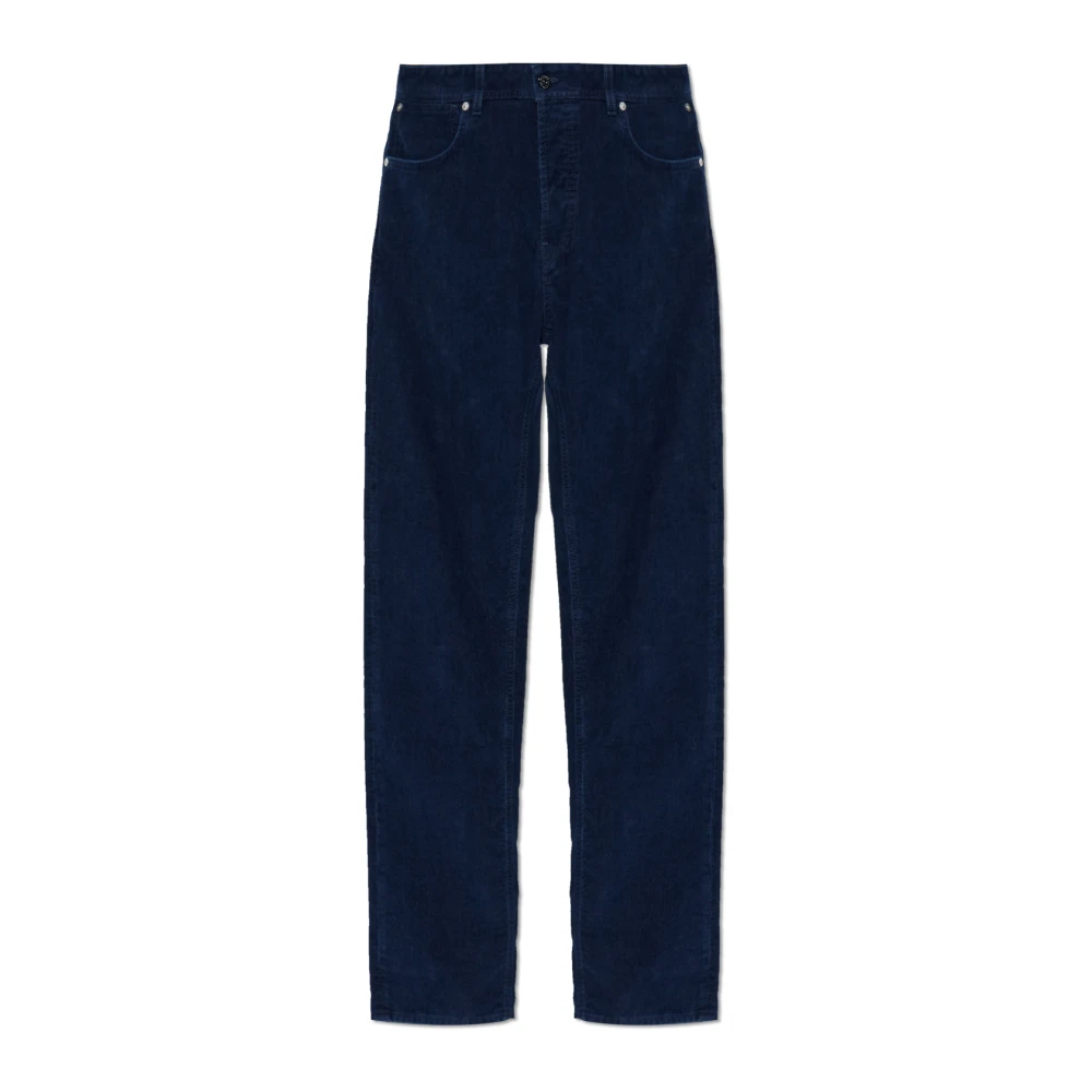 Stone Island Men's Blue Straight Trousers, W30, Corduroy Trousers