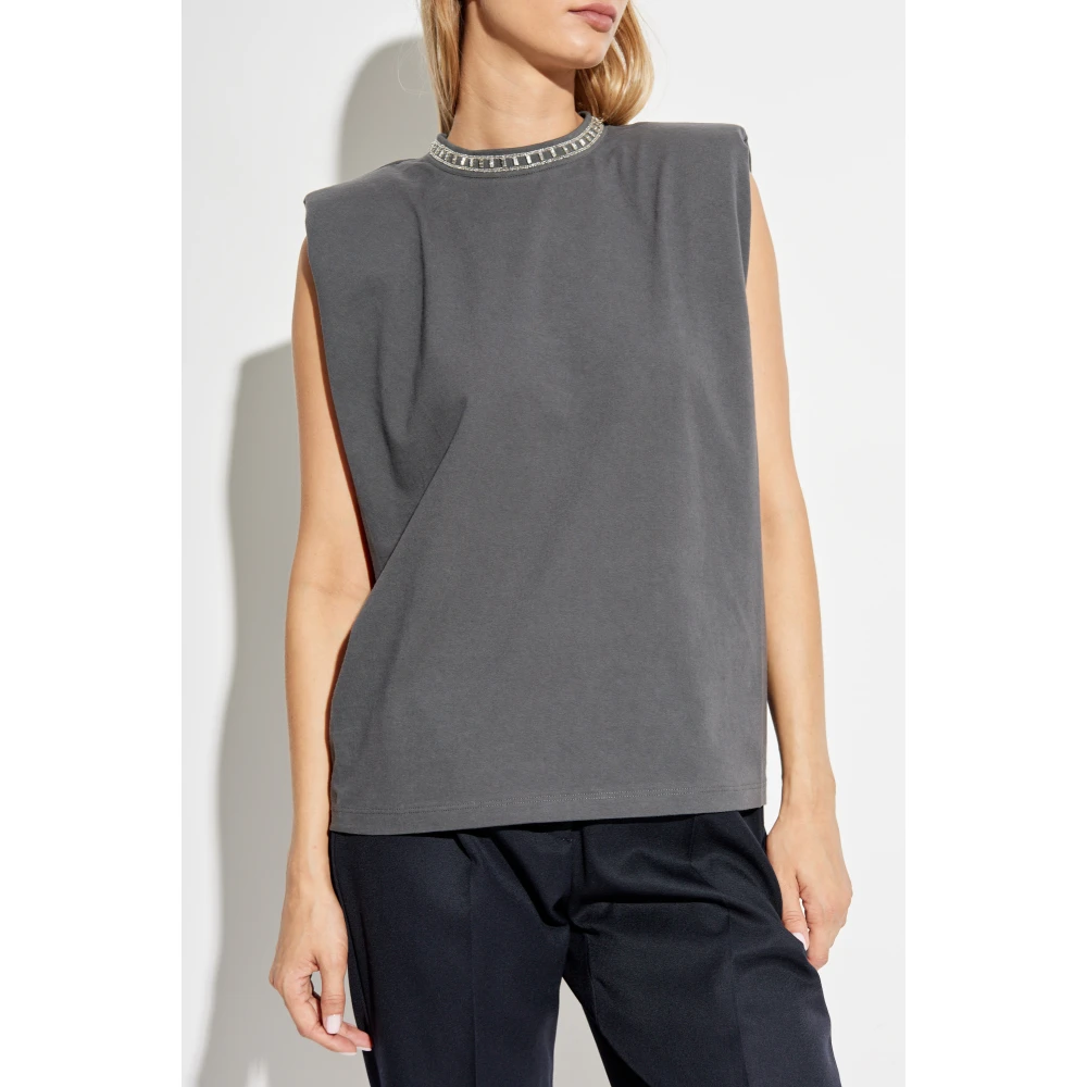 Golden Goose Mouwloze Top Gray Dames