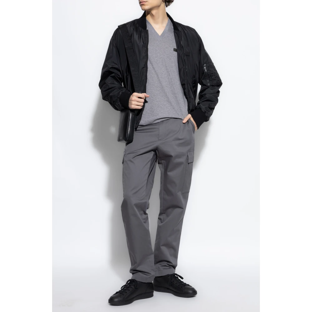 Dolce & Gabbana V-hals T-shirt Gray Heren