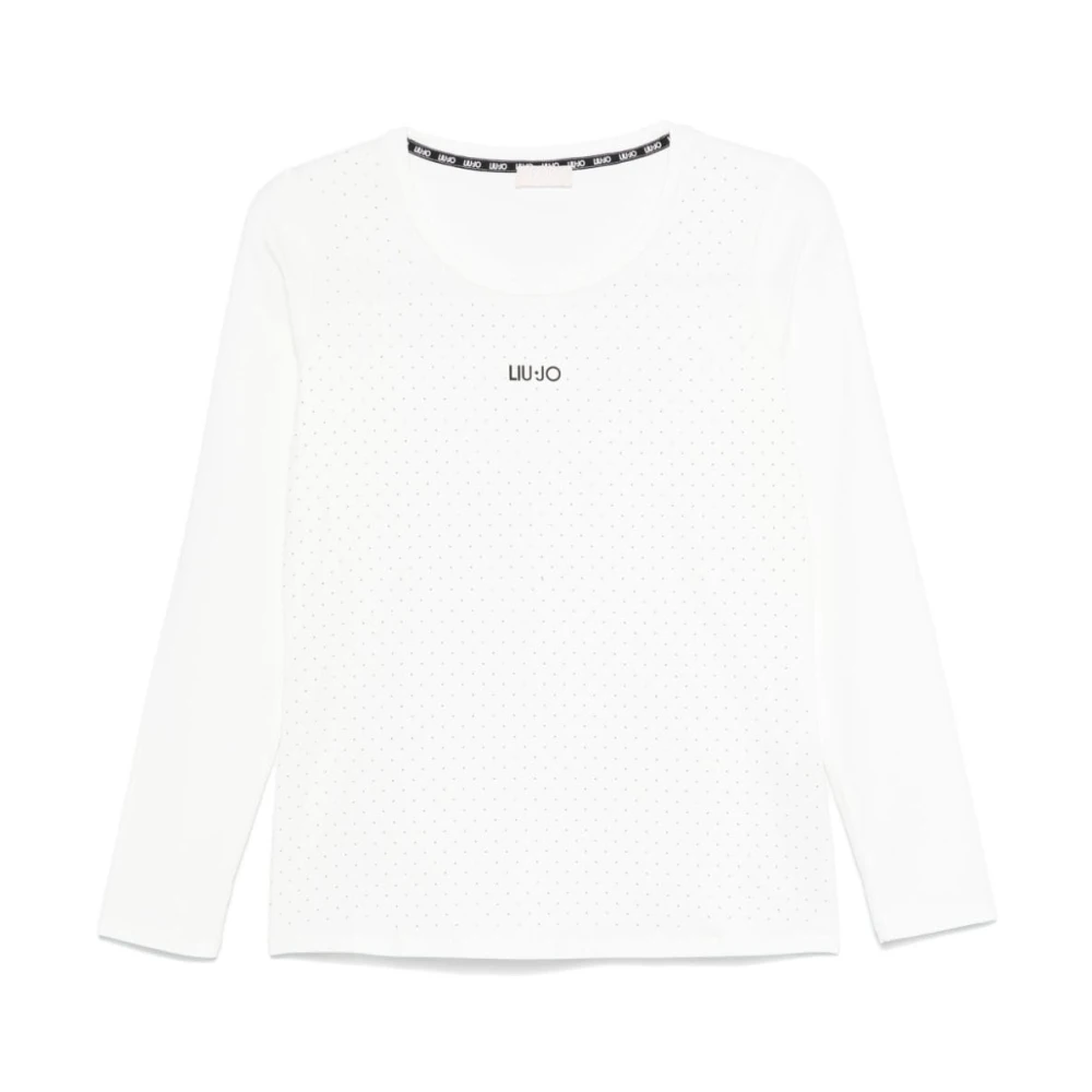 Liu Jo Top met studs en logo print White Dames