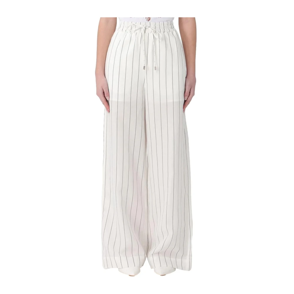 Liu Jo Women's White Pantaloni In Misto Lino