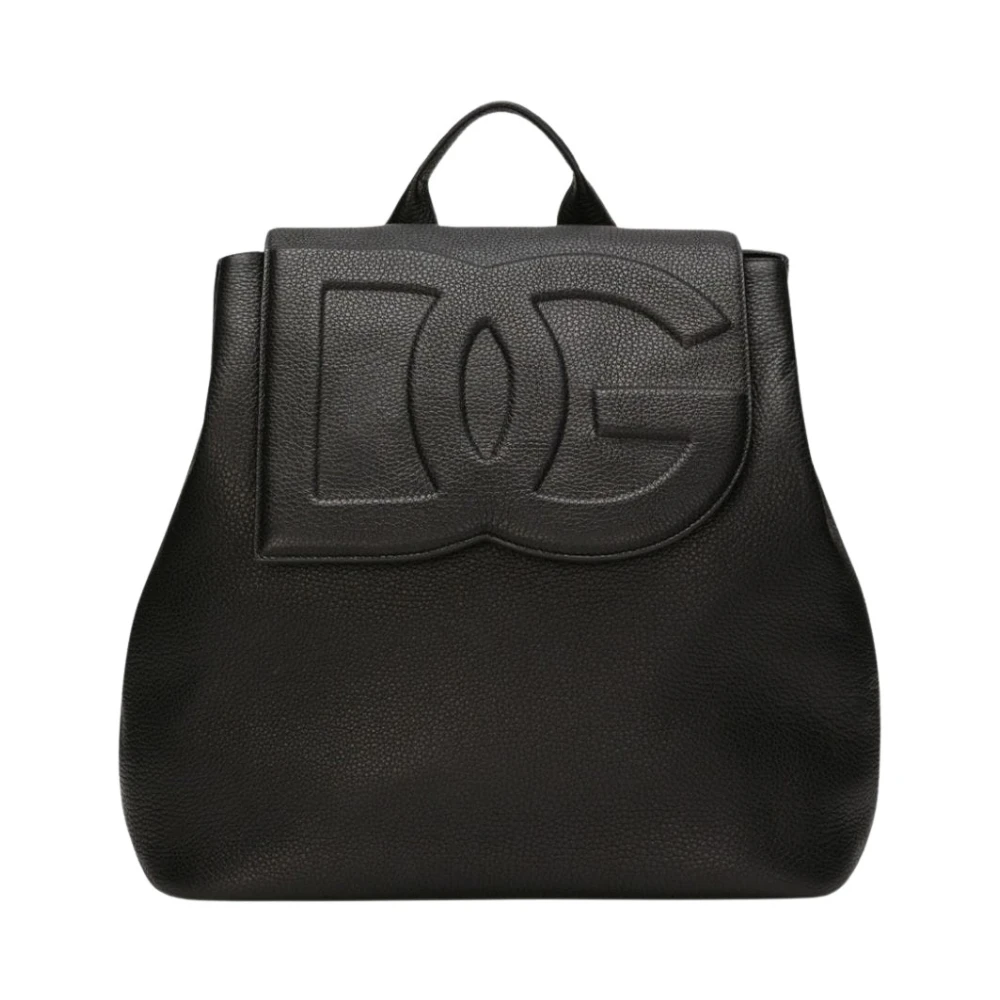 Dolce & Gabbana Men's Black Hammered Leather Backpack - Backpacks - One Size - Bags