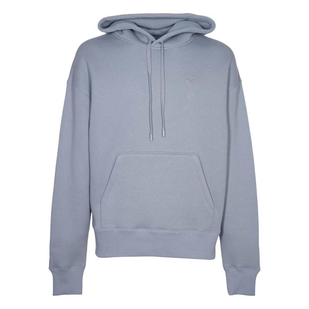 Ami Paris Gestanste Hoodie Truien Blue Heren