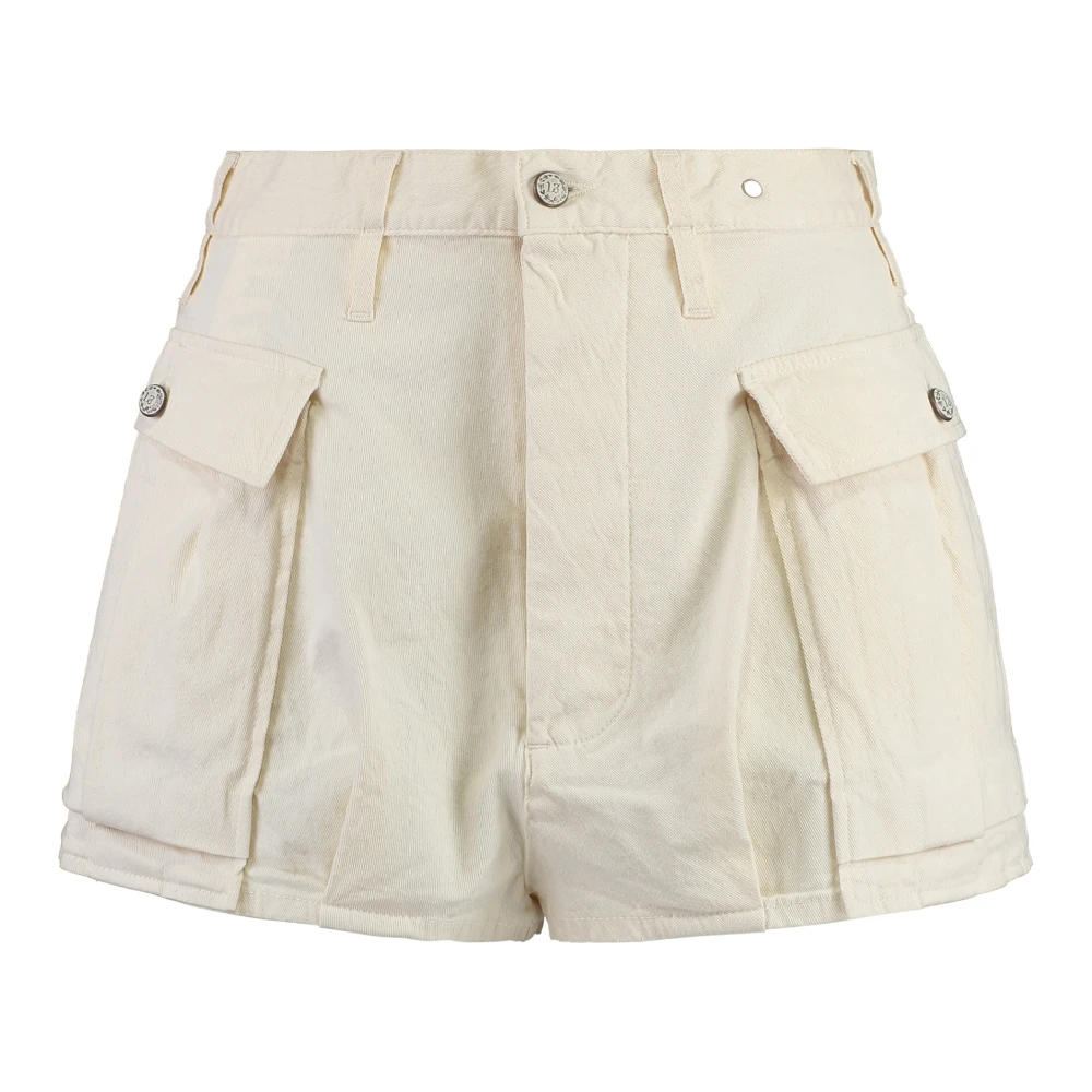 R13 Cargo Shorts met Metalen Knopen White Dames