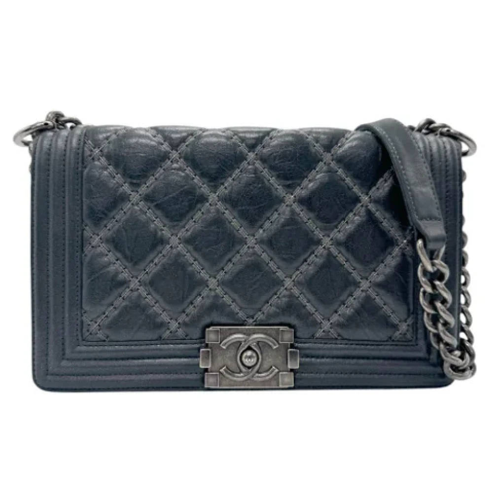 Chanel Vintage Pre-owned Leather chanel-bags Blue Dames