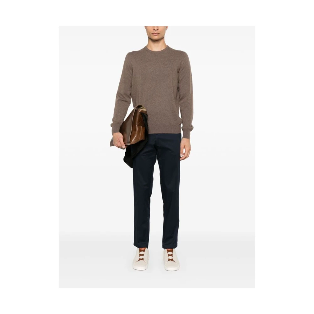La Fileria Kasjmier Crew Neck Sweater Brown Heren