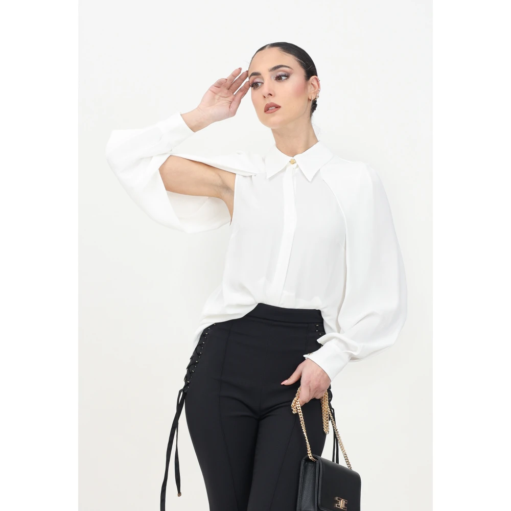 Elisabetta Franchi Verfijnde Ivoor Lange Mouwen Shirt White Dames
