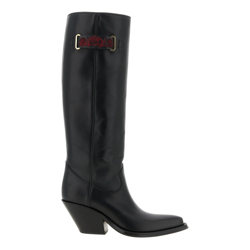 Chloé Azelan High Boots - Female - Cowboy & Biker Boots - Black - 5 Uk - Shoes