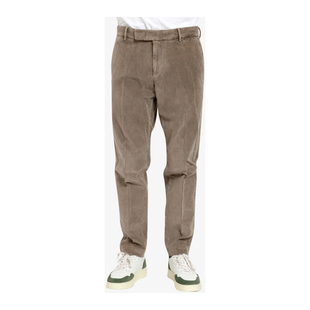 PT Torino Ribfluweel Op Maat Gemaakte Broek Gray Heren