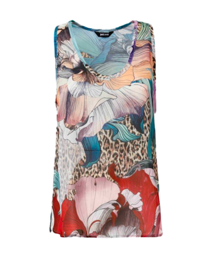 bloemen-chiffon-print-t-shirt