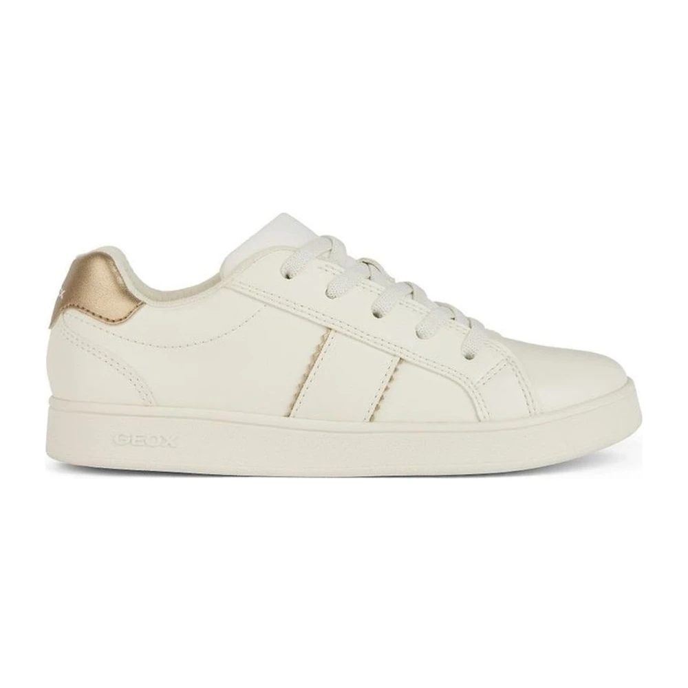 Geox Girls White Kids Sneakers, 30 Eu, Platinum Trainers For