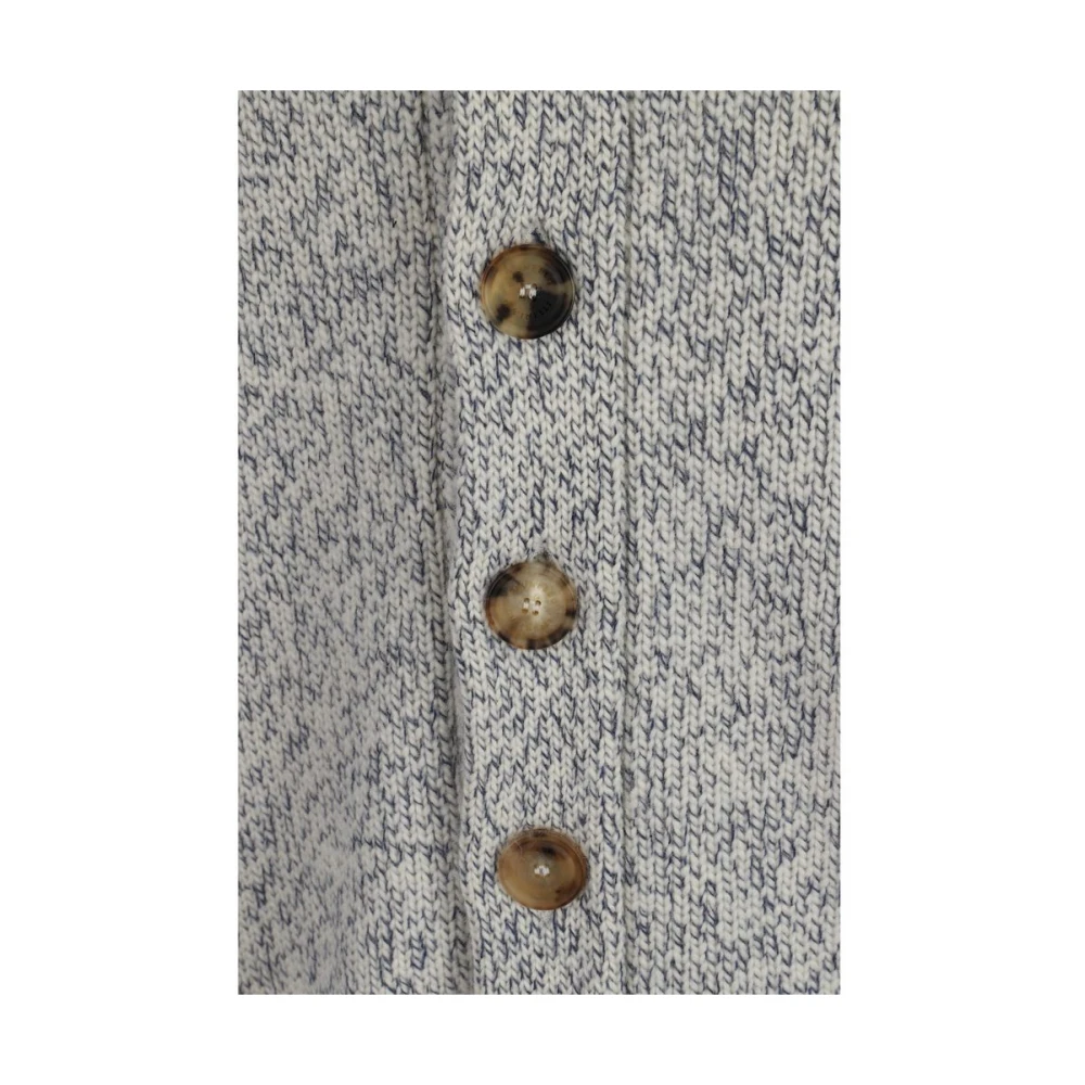 BRUNELLO CUCINELLI Mélange Cardigan met Shawl Kraag Gray Heren