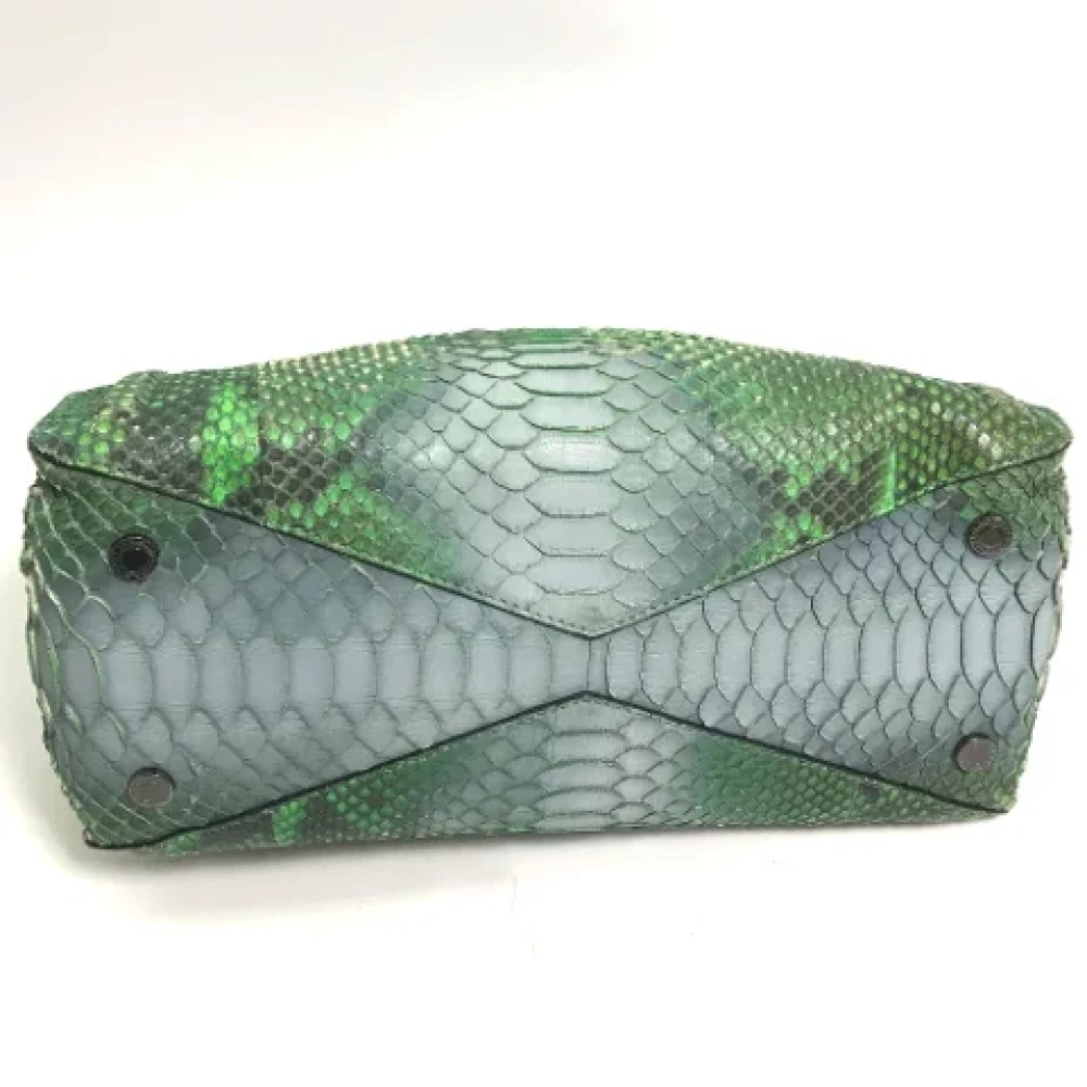 Bvlgari Vintage Pre-owned Fabric shoulder-bags Green Dames