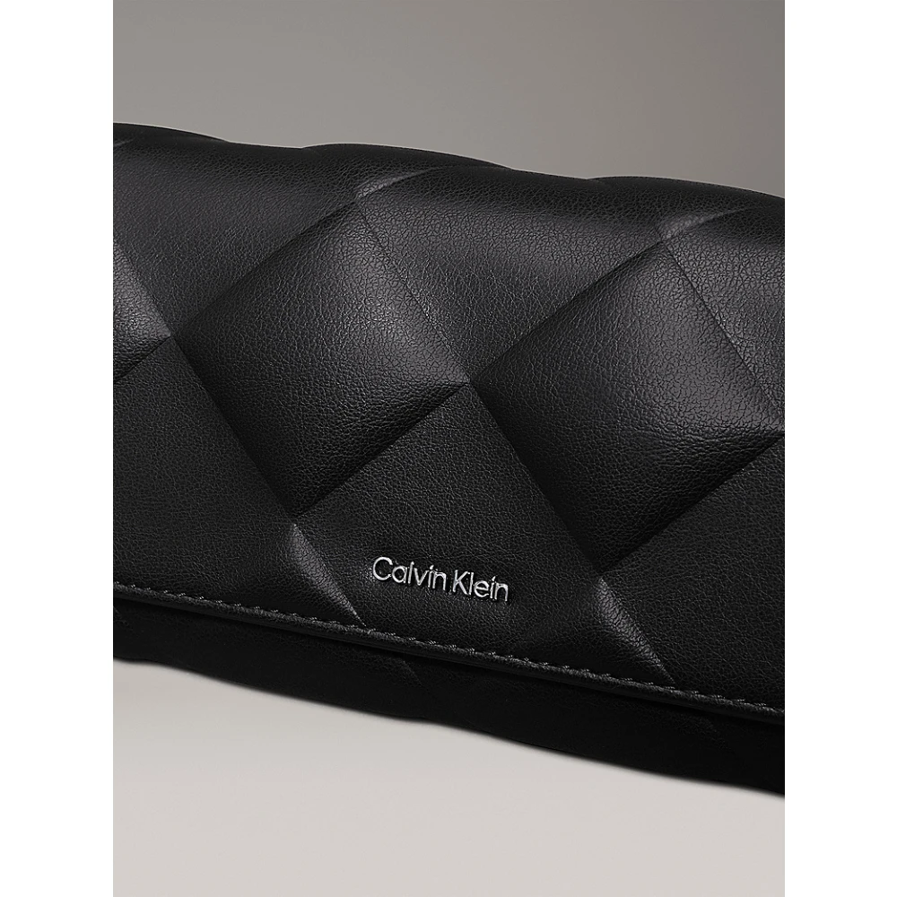 Calvin Klein Diamantgestikt Middelgrote Damesportemonnee Black Dames