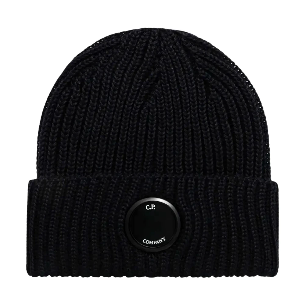CP Company Lens Extra Fine Merino Wool Beanie Navy - Image 3