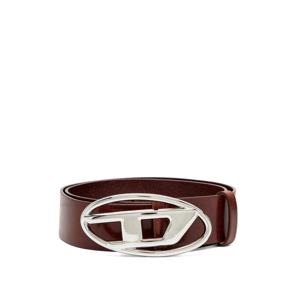 Diesel Unisex Brown Belts, 95 Cm, Leather Oval Buckle Belt