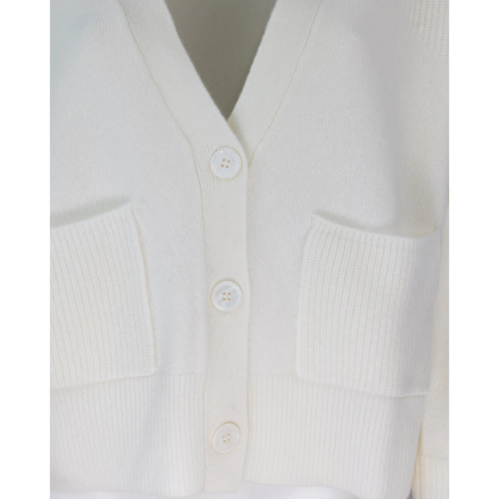 Liu Jo Witte V-hals Wollen Vest White Dames