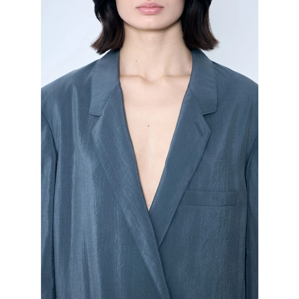 Lemaire Lichtgewicht Double-Breasted Blazer Gray Dames