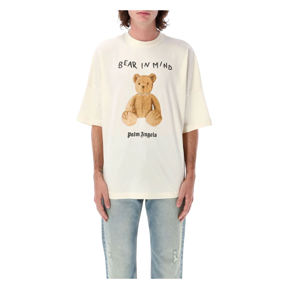 Palm Angels Bear in Mind T-Shirt Off White Brown Beige Heren