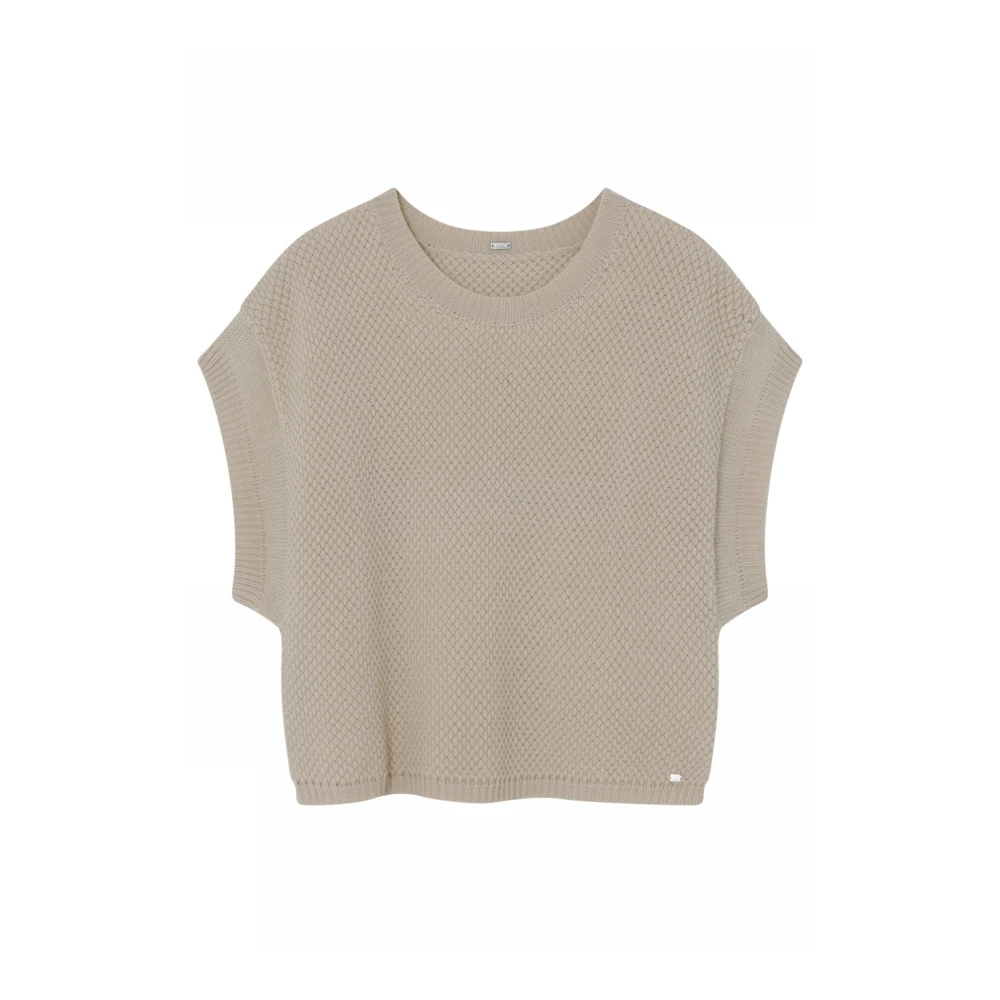 Gustav Gebreide Cape met Korte Mouwen Gray Dames