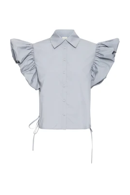 Stilren Blus med Breda Volanger