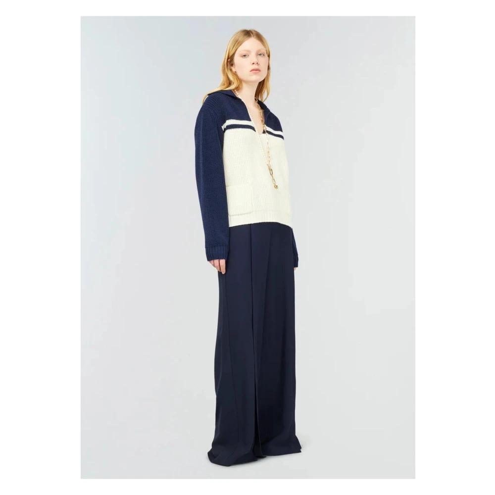 Semicouture Donkerblauwe Broek Blue Dames