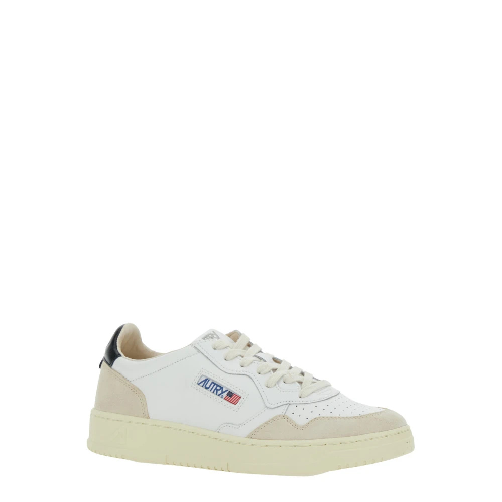 Autry Witte lage sneakers met beige suède White Heren