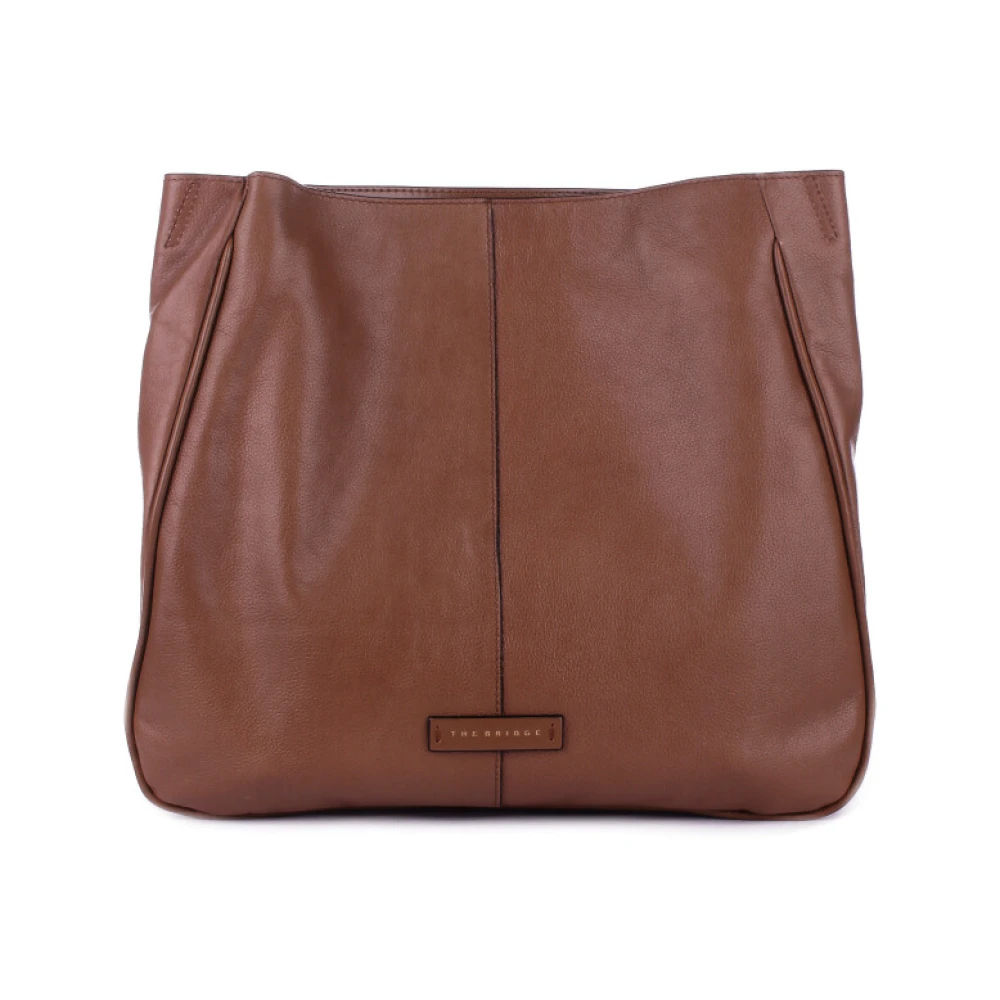 The Bridge Beige Schoudertas met Voorlogo Beige Dames