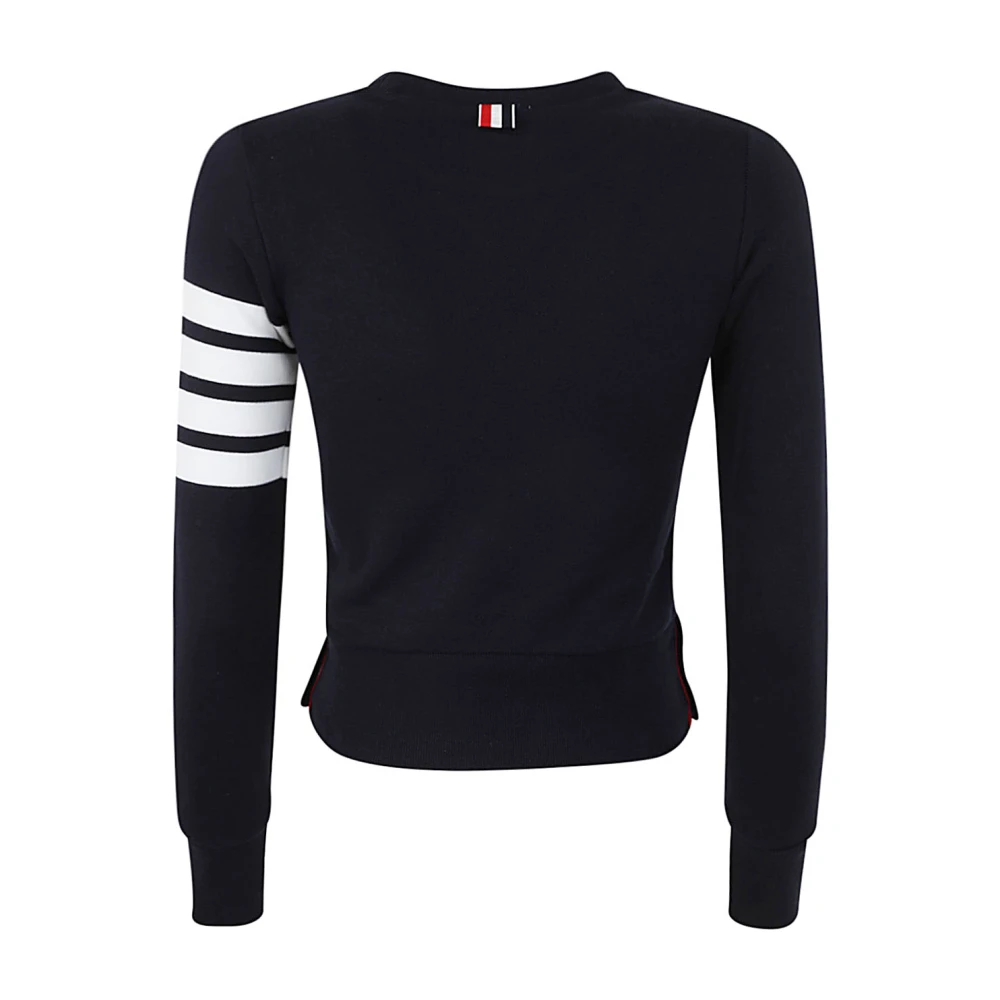 Thom Browne Klassieke Loopback Sweatshirt met Engineered 4 Bar Blue Dames