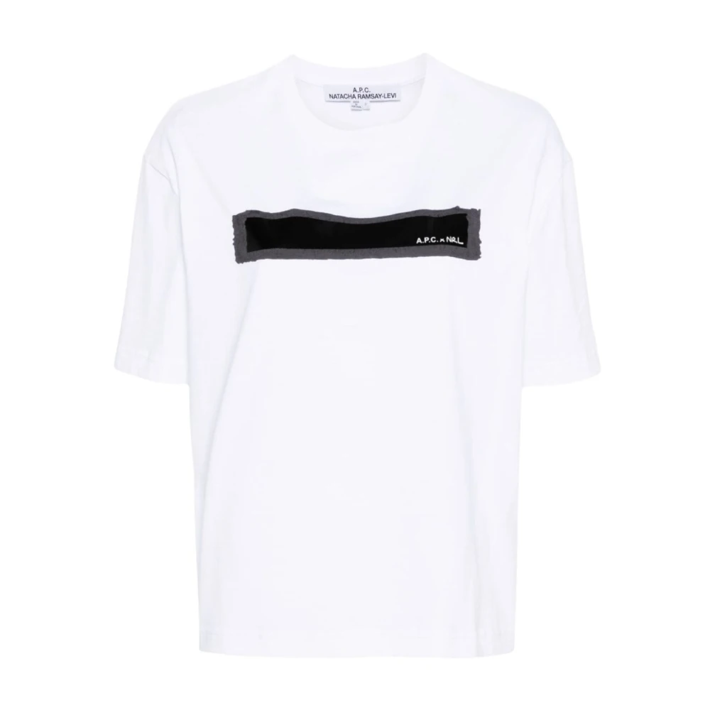 A.p.c. Denim T-Shirt Cogykf26370 White Dames