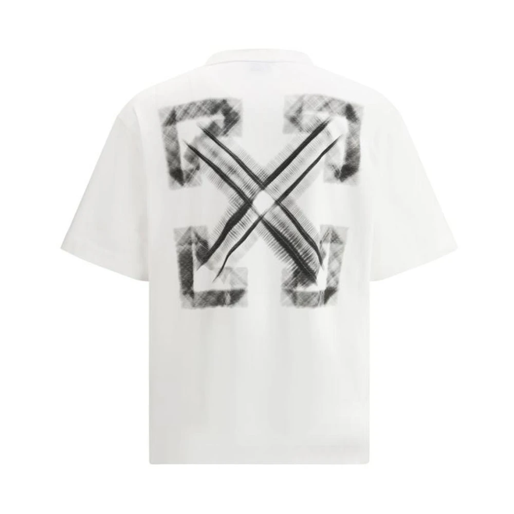 Off White Arrow Skate T-shirt met Maxi Print White Heren