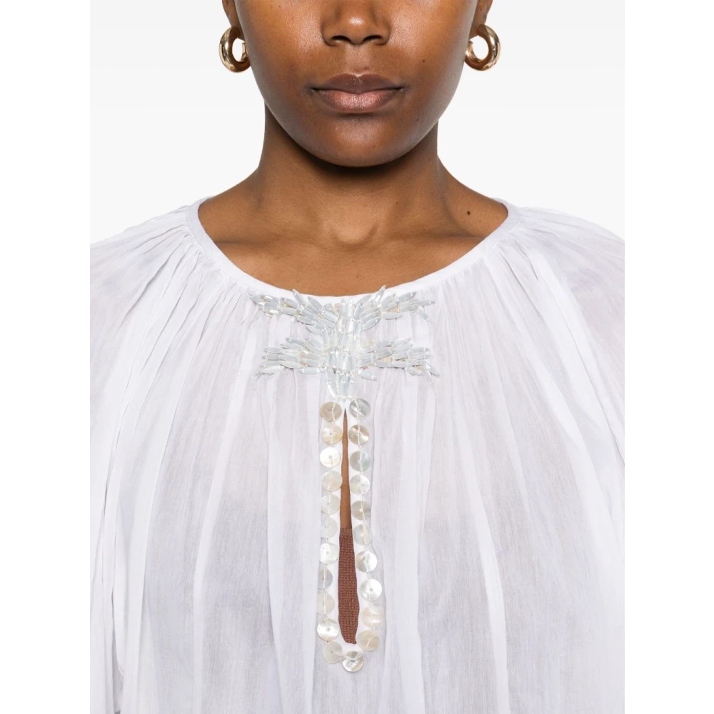 Forte Witte Zijden Katoenen Shirt White Dames