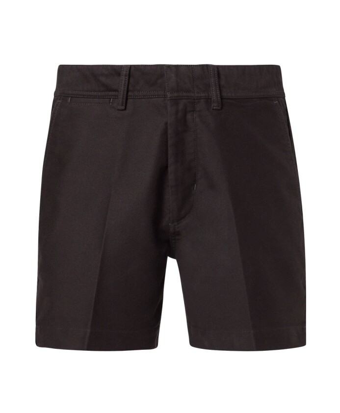 black-cotton-satin-chino-shorts