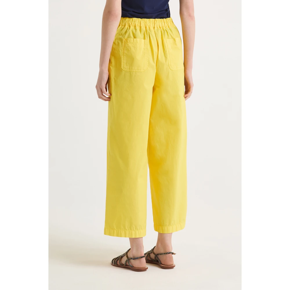 Maliparmi Geverfde Katoenen Broek Yellow Dames