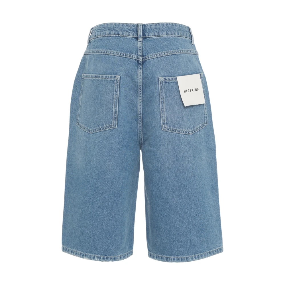 Birgitte Herskind Blauwe Denim Bermuda Shorts Stijlvolle Finish Blue Dames