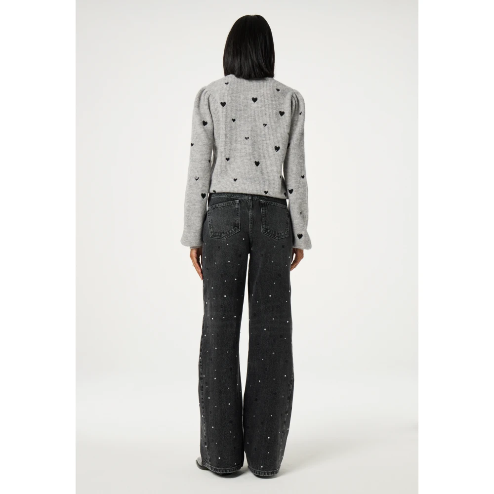 Fabienne Chapot Bonnie Wide Leg Rhinestone Gray Dames