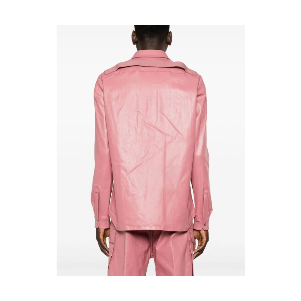 Rick Owens Denim Jas Pink Heren